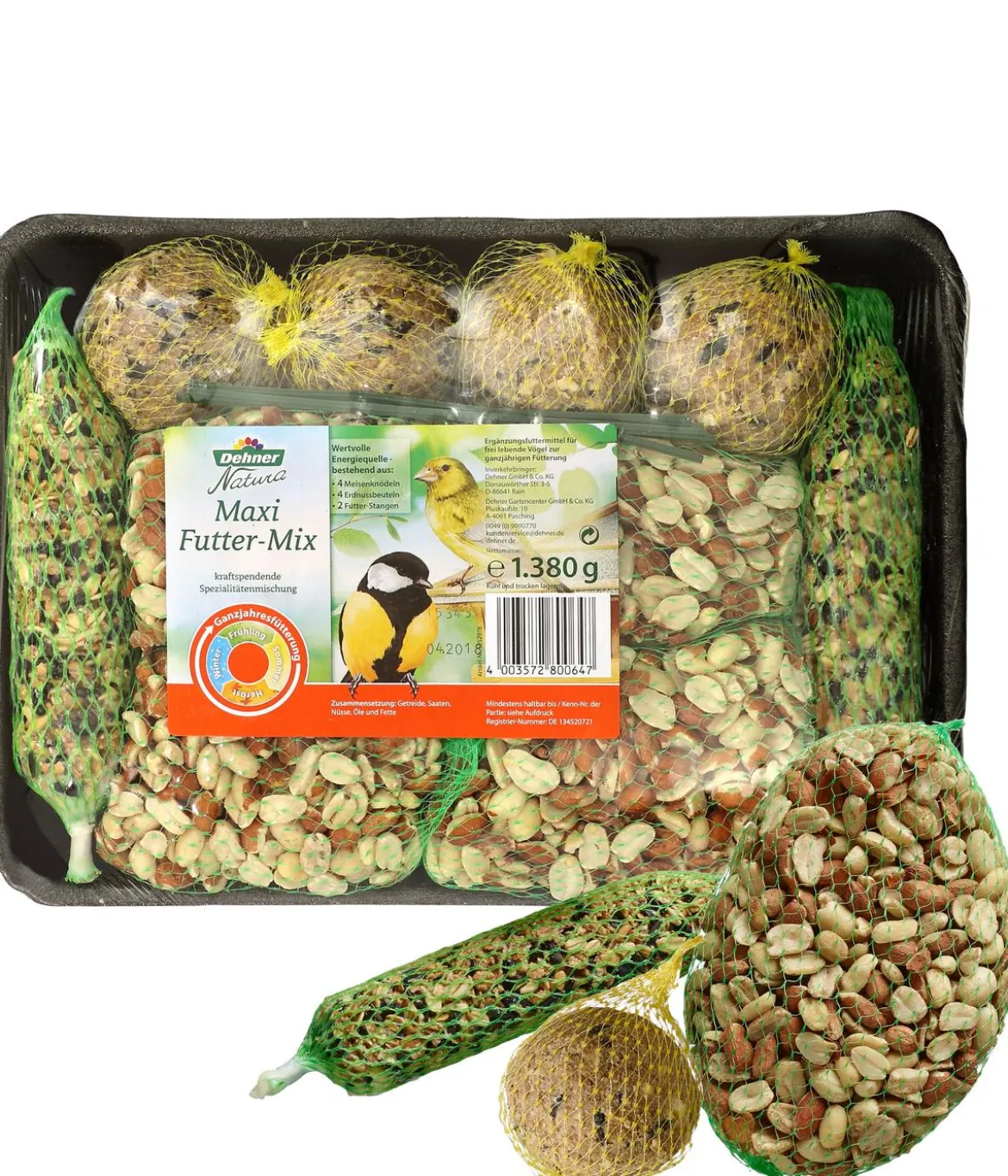 Dehner Natura Premium Wildvogelfutter Spezial-Snackmix, 6-teilig