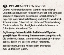 Dehner Natura Premium Wildvogelfutter Beeren-Meisenknödel im Karton, mit Netz, 30 Stk.