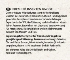 Dehner Natura Premium Wildvogelfutter Insekten-Meisenknödel im Karton, mit Netz, 30 Stk.