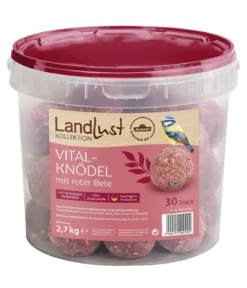 Dehner Natura Premium Wildvogelfutter Vital-Meisenknödel, Landlust Kollektion, im Eimer, ohne Netz, 30 Stk.