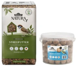 Dehner Natura Premium Wildvogelfutter-Set, Meisenknödel & Streufutter, 2-teilig