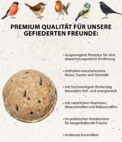 Dehner Natura Premium Wildvogelfutter Riesen-Meisenknödel, mit Netz