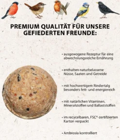 Dehner Natura Premium Wildvogelfutter Meisenknödel im Karton, mit Netz