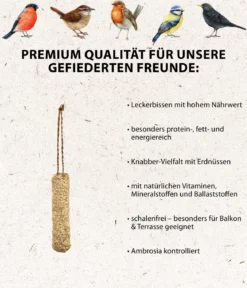 Dehner Natura Premium Wildvogelfutter Gourmet-Snackstange mit gehackten Erdnüssen