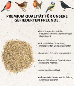 Dehner Natura Premium Wildvogelfutter Ganzjahresfutter Terrassen-Mix, 900 g