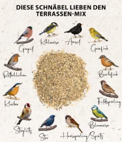 Dehner Natura Premium Wildvogelfutter Ganzjahresfutter Terrassen-Mix, 900 g
