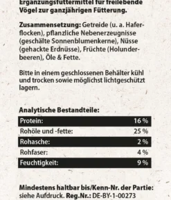 Dehner Natura Premium Wildvogelfutter Ganzjahresfutter Terrassen-Mix, 900 g