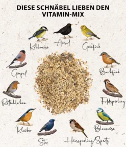 Dehner Natura Premium Wildvogelfutter Ganzjahresfutter Vitamin-Mix, 900 g