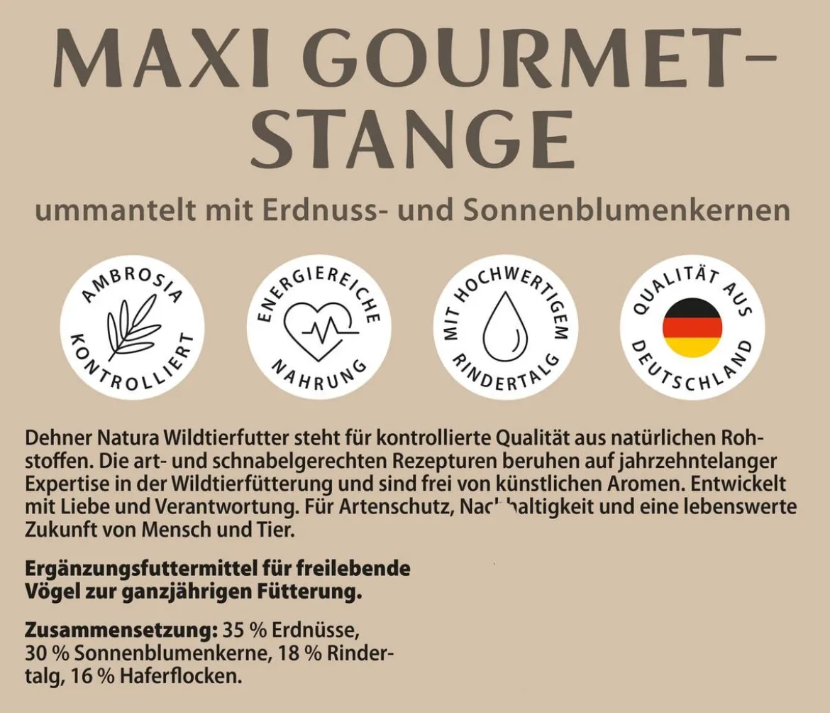Dehner Natura Premium Wildvogelfutter Maxi Futter-Stange, 600 g
