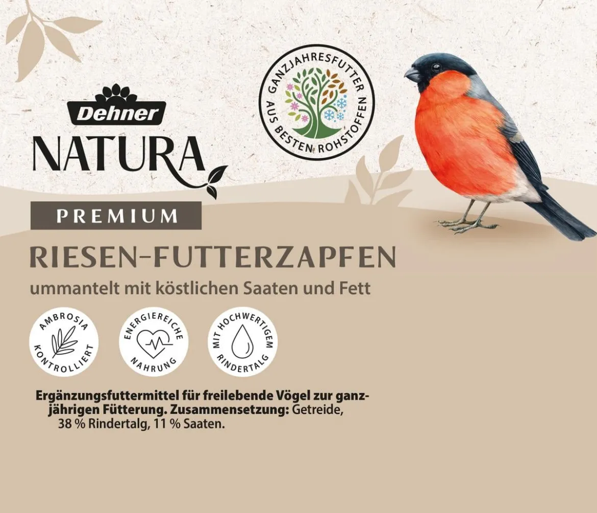 Dehner Natura Premium Wildvogelfutter Riesen-Futterzapfen