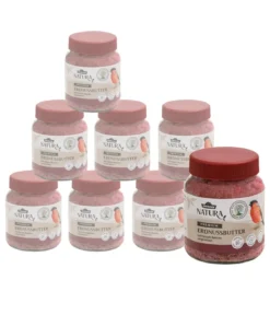 Dehner Natura Premium Wildvogelfutter Erdnussbutter im Glas, Beeren, 8 x 340 g