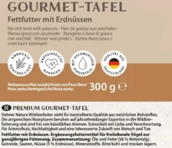 Dehner Natura Premium Wildvogel Futtertafel mit Erdnüssen, 12x300 g