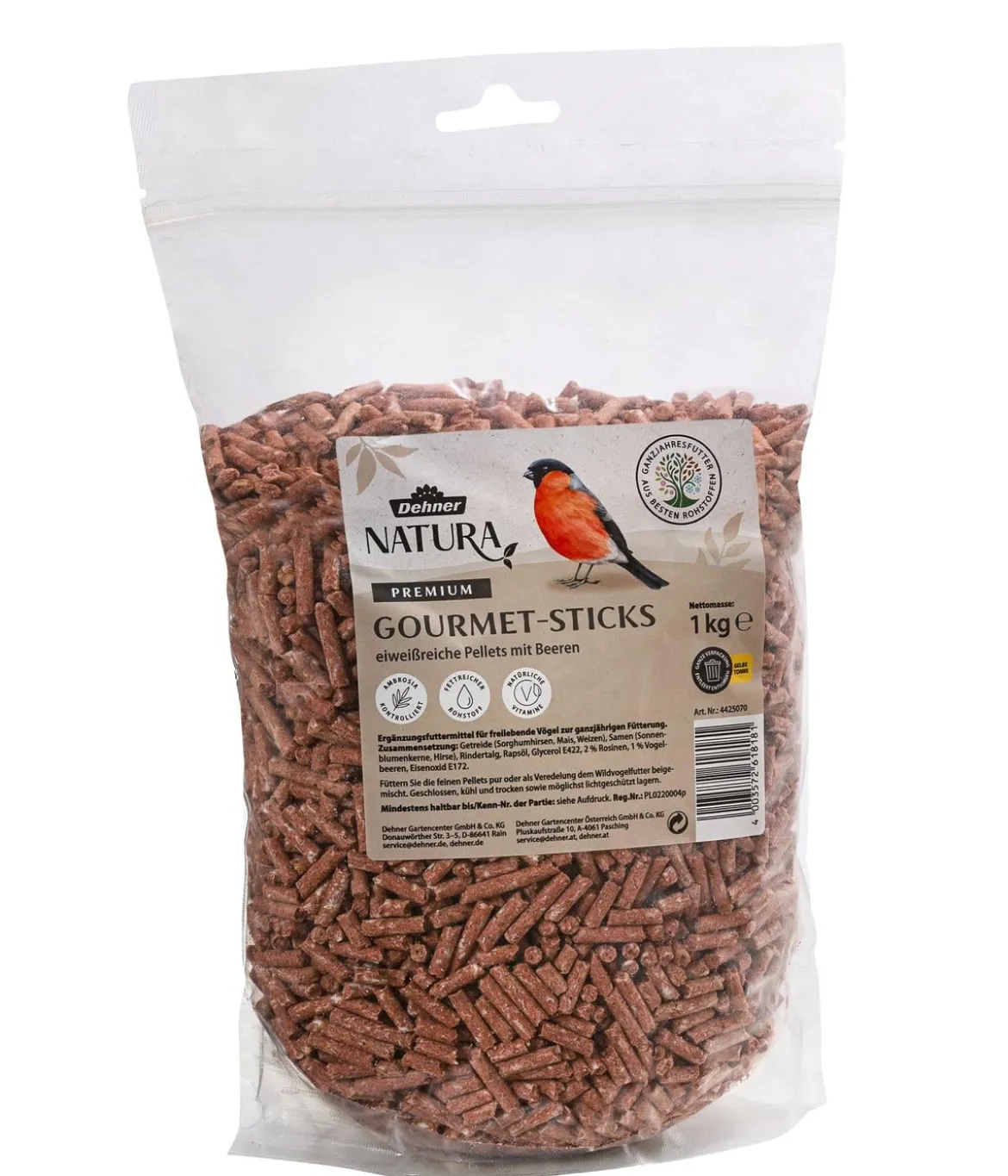Dehner Natura Premium Wildvogelfutter Gourmet Sticks mit Beeren