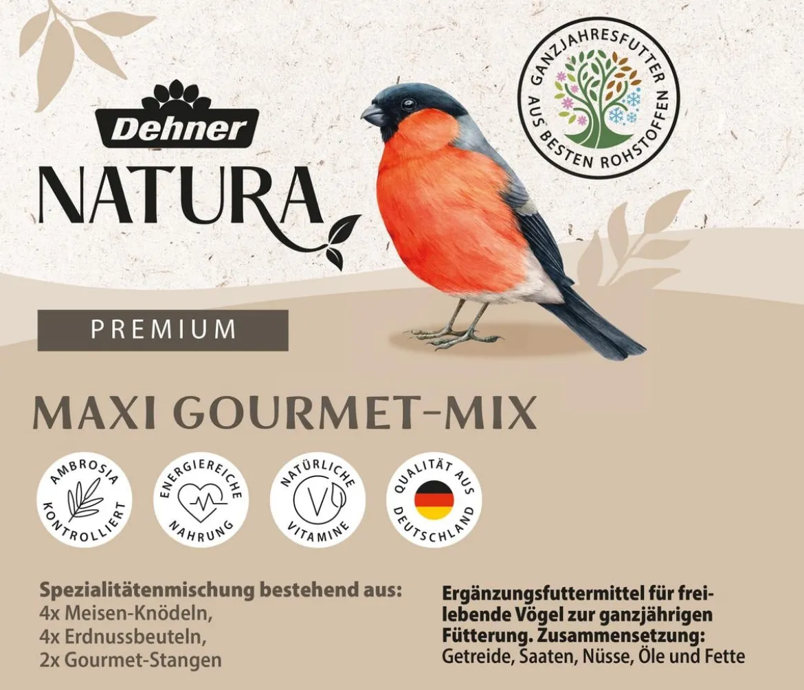 Dehner Natura Premium Wildvogelfutter Maxi Gourmet-Mix, 1.380 g