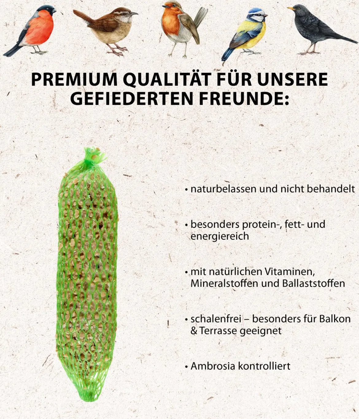 Dehner Natura Premium Wildvogelfutter Gourmet-Stangen mit Sonnenblumenkernen, 200 g