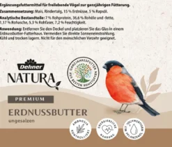 Dehner Natura Premium Wildvogelfutter Erdnussbutter im Glas, 3 x 2 Stk.