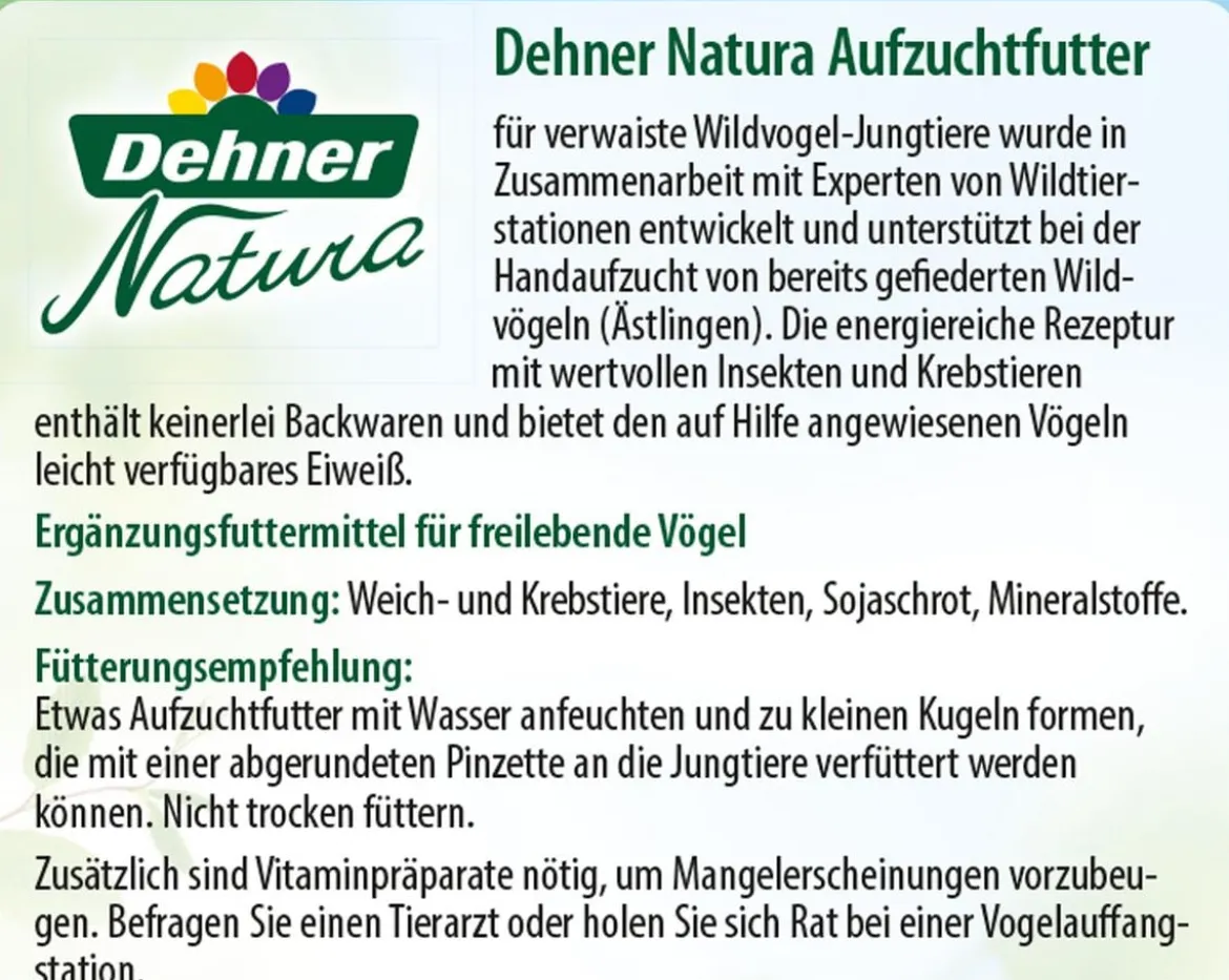 Dehner Natura Premium Wildvogel Aufzuchtfutter, 100g