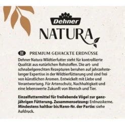 Dehner Natura Premium Wildvogelfutter Gehackte Erdnüsse im Eimer, 5 l
