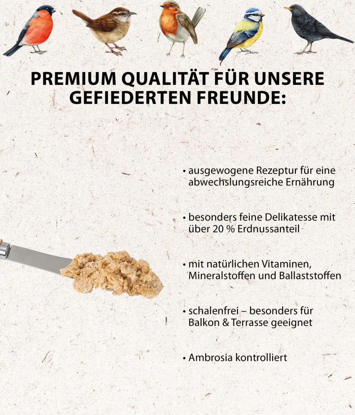 Dehner Natura Premium Wildvogelfutter Erdnuss-Aufstrich, 2 kg