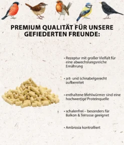 Dehner Natura Premium Wildvogelfutter Gourmet Sticks mit Mehlwürmern
