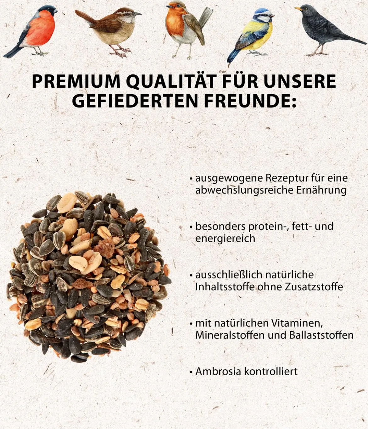 Dehner Natura Premium Wildvogel Streufutter, 5 l