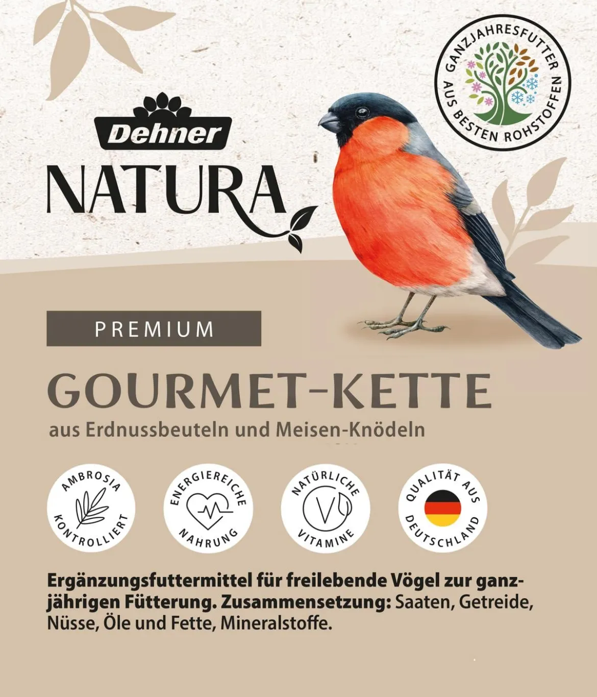 Dehner Natura Premium Wildvogelfutter Gourmet-Kette, 480 g