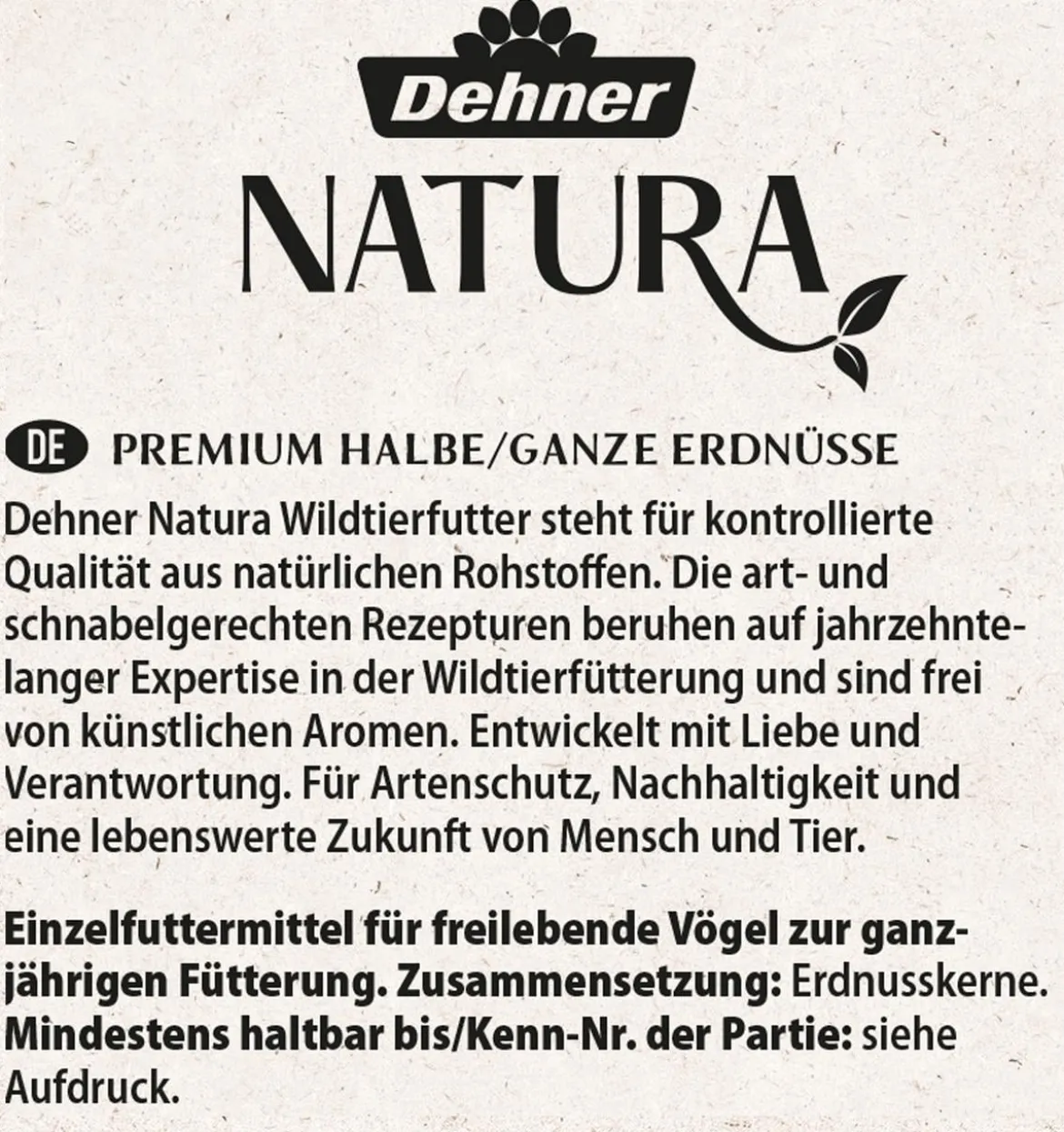 Dehner Natura Premium Wildvogelfutter Halbe/Ganze Erdnüsse