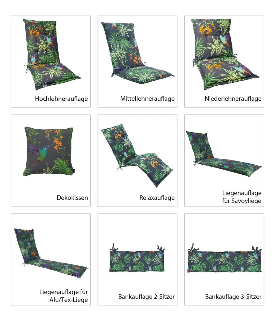 Dehner Niederlehnerauflage Sicilia, ca. B50/H6/T100 cm