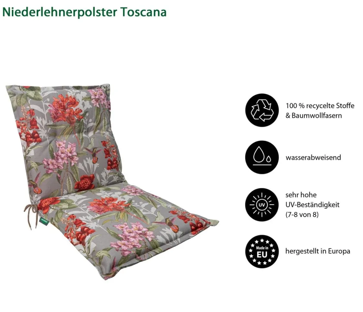 Dehner Niederlehnerauflage Toscana, ca. B50/H6/T100 cm