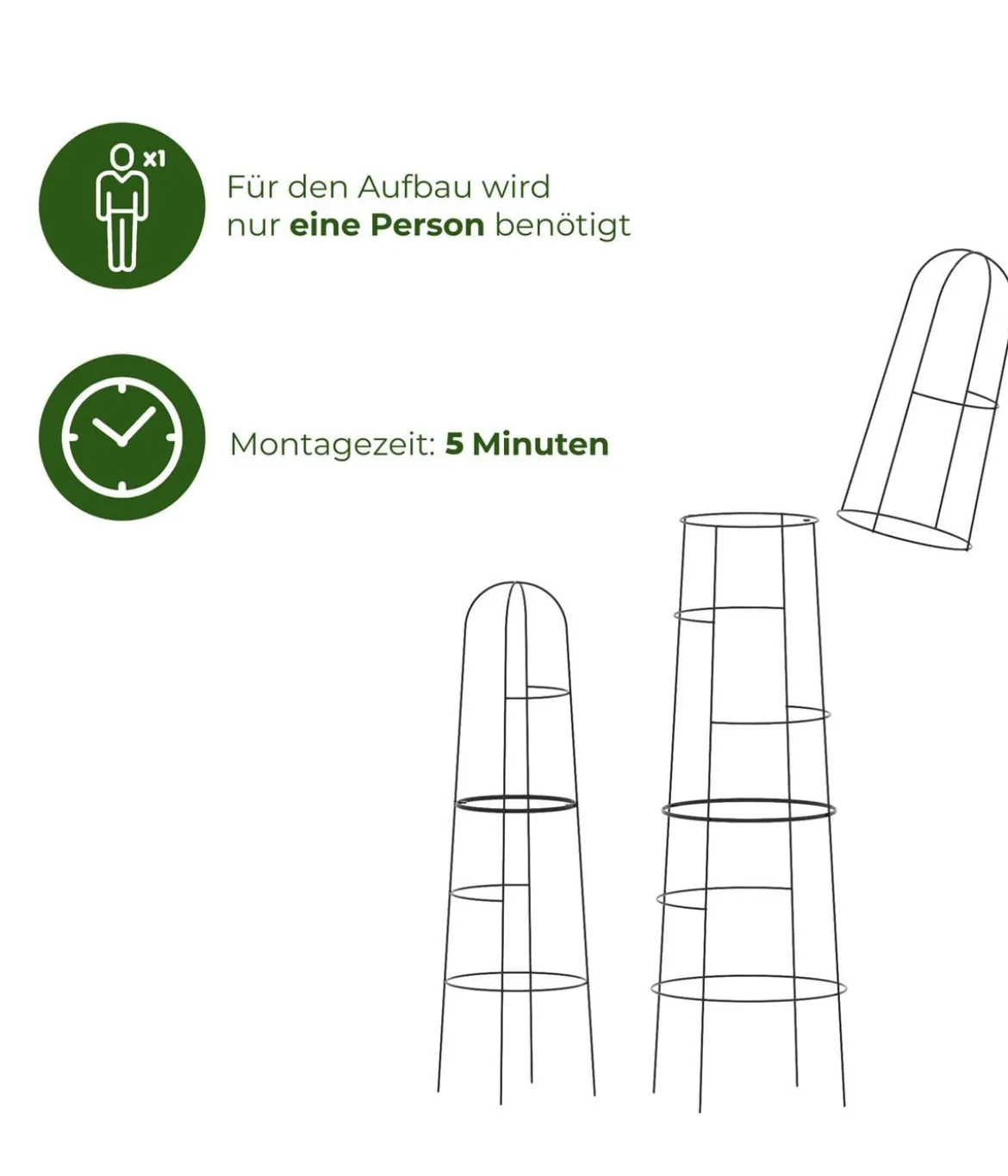 Dehner Obelisk-Set Kuro, 2-teilig