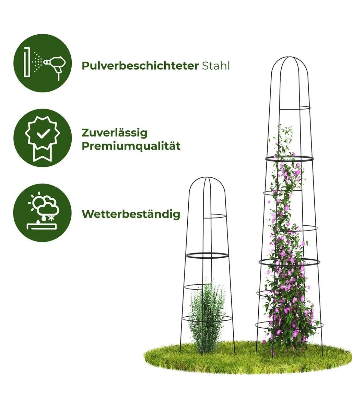 Dehner Obelisk-Set Kuro, 2-teilig