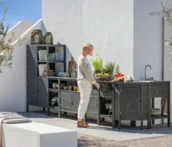 Dehner Outdoor-Küche Eckregal Southampton, ca. B50/H90/T50 cm