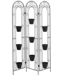 Dehner Paravent mit Pflanzgefäßen, ca. B110/H159/T13 cm