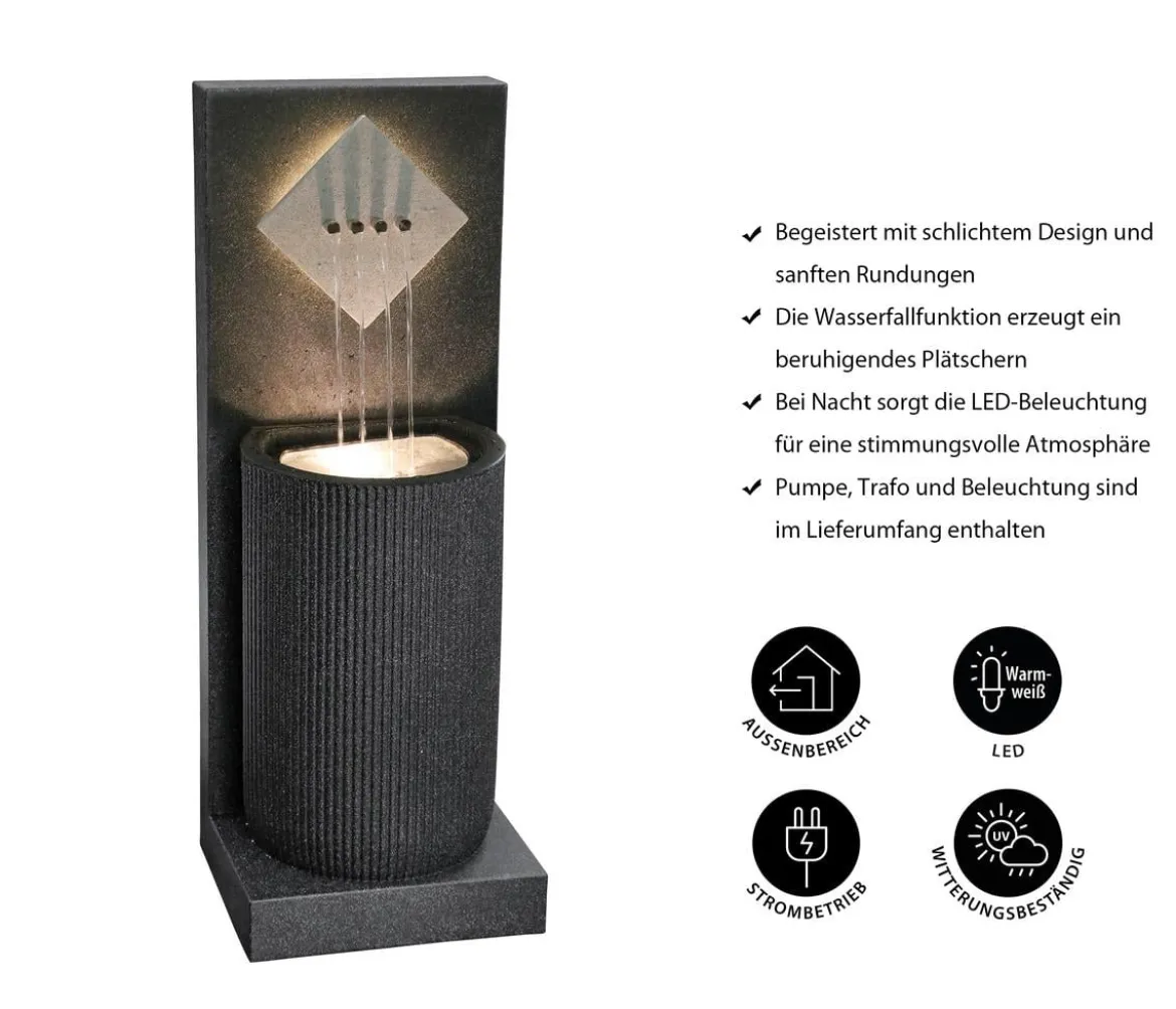 Dehner Polyethylen-Gartenbrunnen Triton, solarfähig, ca. H96,5 cm