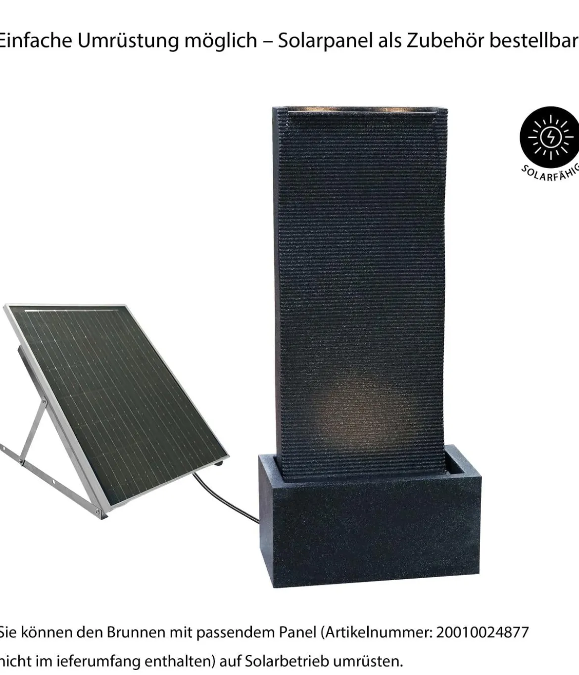 Dehner Polyethylen-Gartenbrunnen Altero, solarfähig, ca. H107 cm