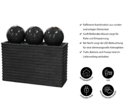 Dehner Polyethylen-Gartenbrunnen Tribola, solarfähig, ca. H86 cm