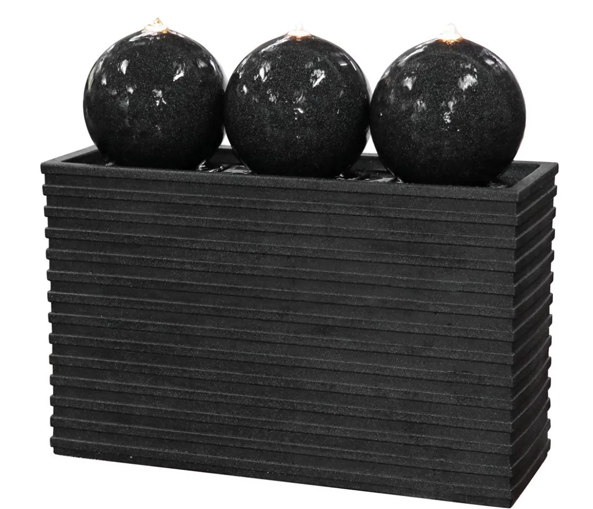 Dehner Polyethylen-Gartenbrunnen Tribola, solarfähig, ca. H86 cm