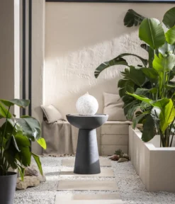 Dehner Polyethylen-Gartenbrunnen Aurora, solarfähig, ca. H88 cm