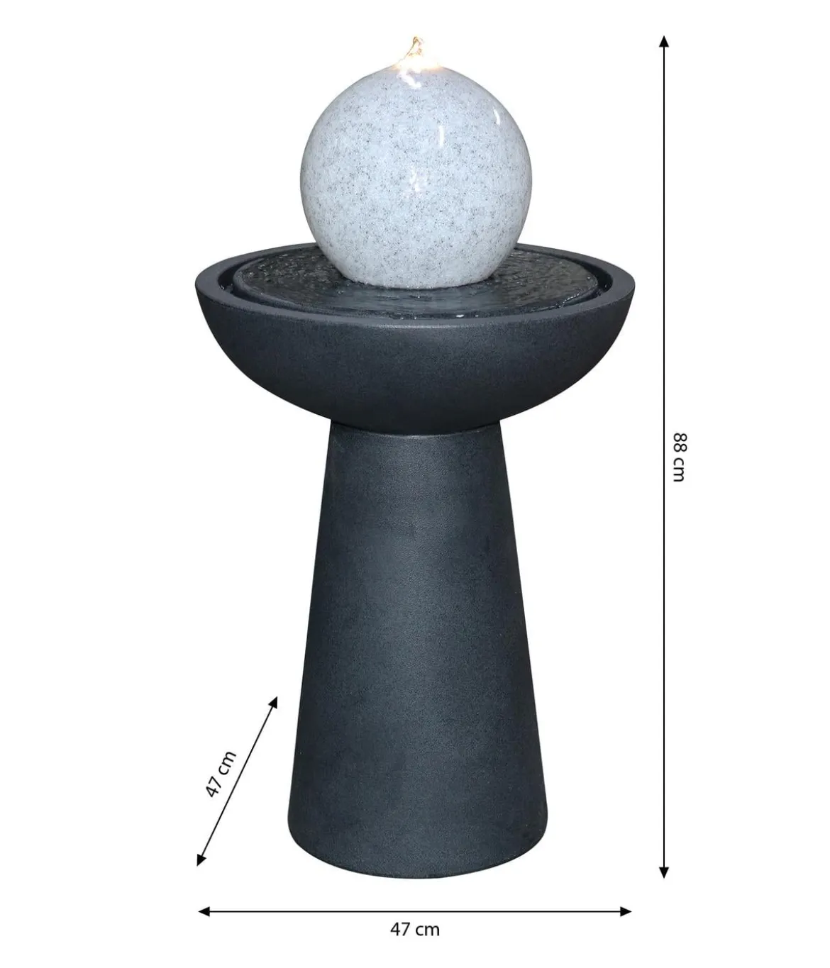 Dehner Polyethylen-Gartenbrunnen Aurora, solarfähig, ca. H88 cm