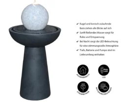 Dehner Polyethylen-Gartenbrunnen Aurora, solarfähig, ca. H88 cm