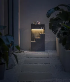 Dehner Polyethylen-Gartenbrunnen Gradino, solarfähig, ca. H80,5 cm