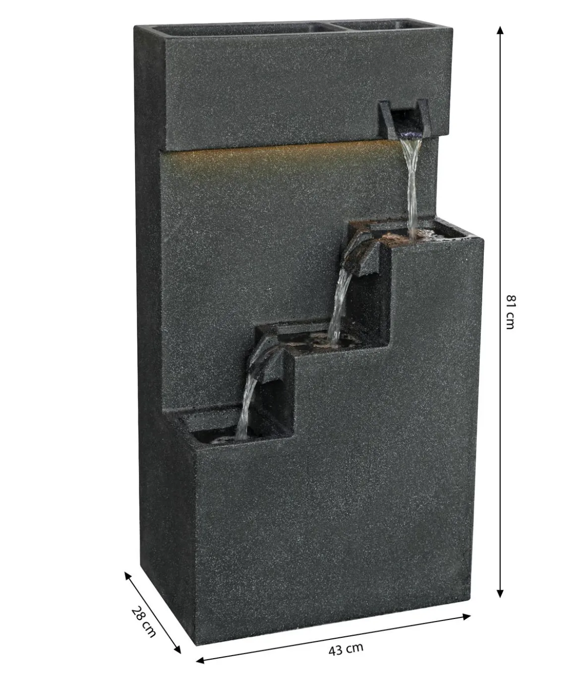 Dehner Polyethylen-Gartenbrunnen Gradino, solarfähig, ca. H80,5 cm