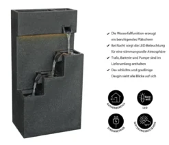 Dehner Polyethylen-Gartenbrunnen Gradino, solarfähig, ca. H80,5 cm