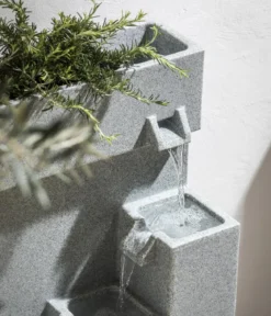 Dehner Polyethylen-Gartenbrunnen Gradino, solarfähig, ca. H80,5 cm