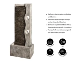 Dehner Polyresin-Gartenbrunnen Eclipse, solarfähig, ca. H100 cm