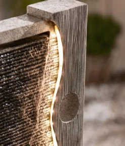 Dehner Polyresin-Gartenbrunnen Eclipse, solarfähig, ca. H100 cm
