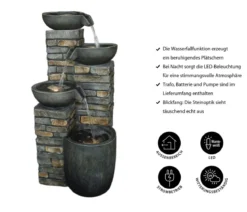 Dehner Polyresin-Gartenbrunnen Mattone, solarfähig, ca. H89 cm