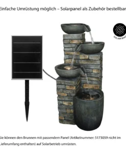 Dehner Polyresin-Gartenbrunnen Mattone, solarfähig, ca. H89 cm