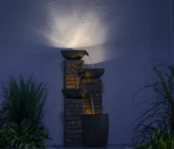 Dehner Polyresin-Gartenbrunnen Mattone, solarfähig, ca. H89 cm