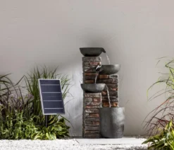 Dehner Polyresin-Gartenbrunnen Mattone, solarfähig, ca. H89 cm